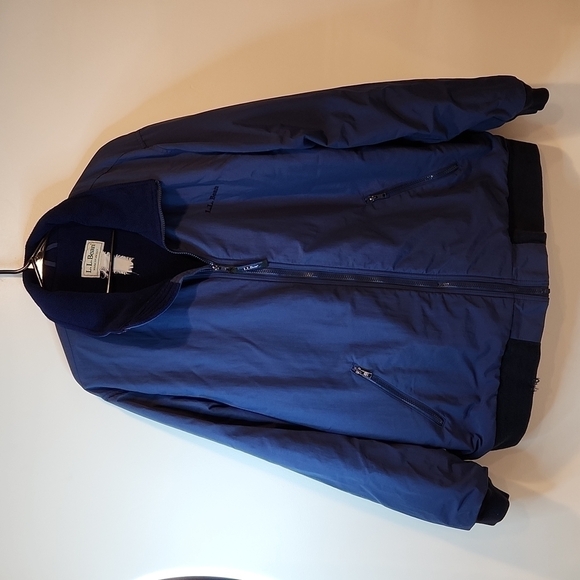 Vintage LL Bean Men’s Warm Up Bomber Jacket Fleece Lined USA Made Blue Mens XL - Picture 2 of 13